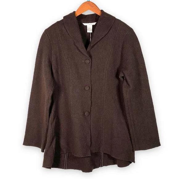 NEW NWT TSD Two Star Dog 100% Wool Brown Button Front Jacket ed Sz S L XL - Picture 4 of 9